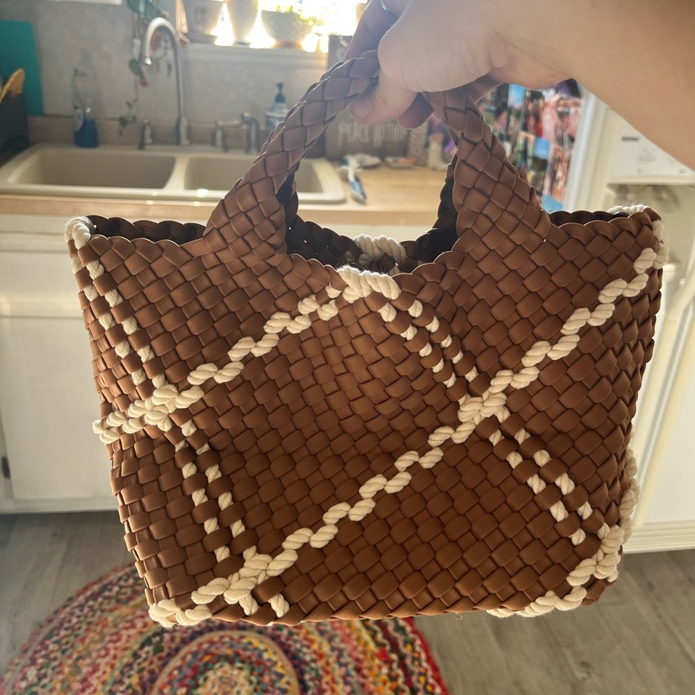 NWT NAGHEDI WOVEN ST BARTHS MINI TOTE